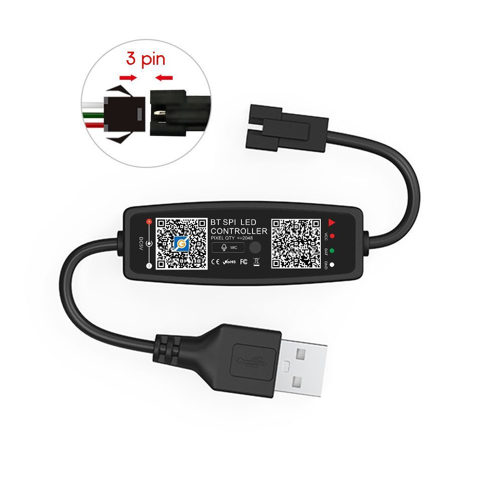 LED контроллер USB 5В (Bluetooth, RGB) Огонек OG-LDL43 #1