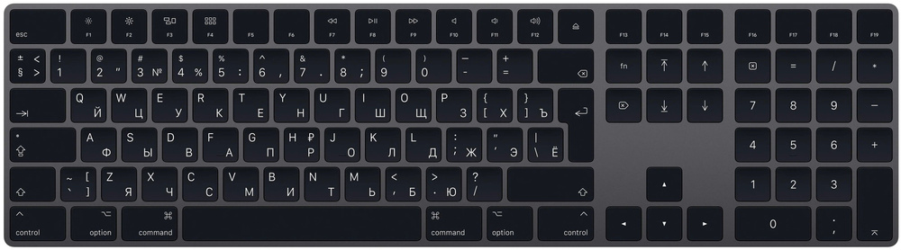 Беспроводная клавиатура Apple Magic Keyboard 2 с цифровой панелью(С гравировкой), Черная  #1