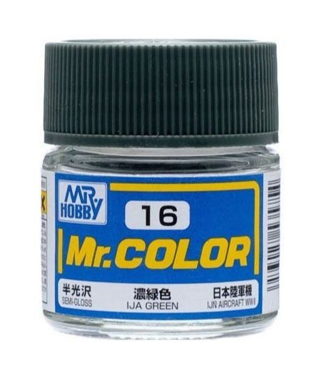 Mr.Color Краска эмалевая цвет Зелёный полуматовый ВВС Японии 2МВ, 10мл  #1