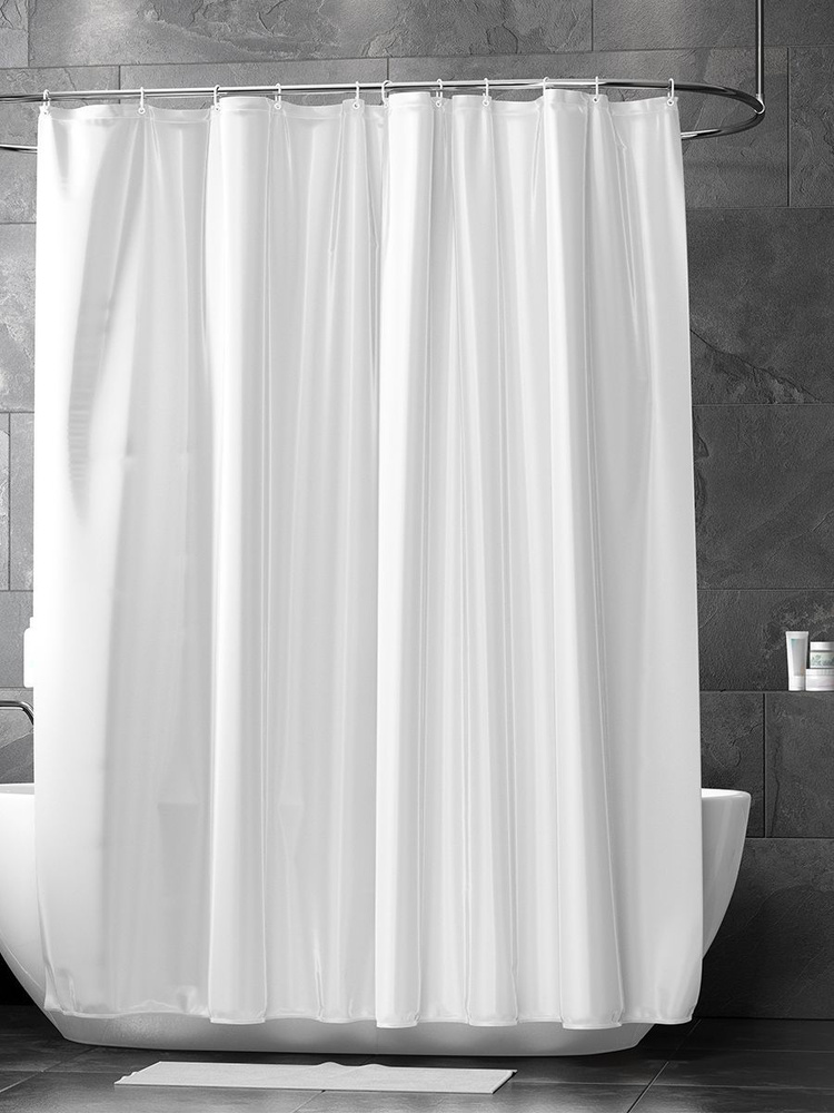 BATH PLUS Штора для ванной тканевая, высота 200 см, ширина 280 см.  #1