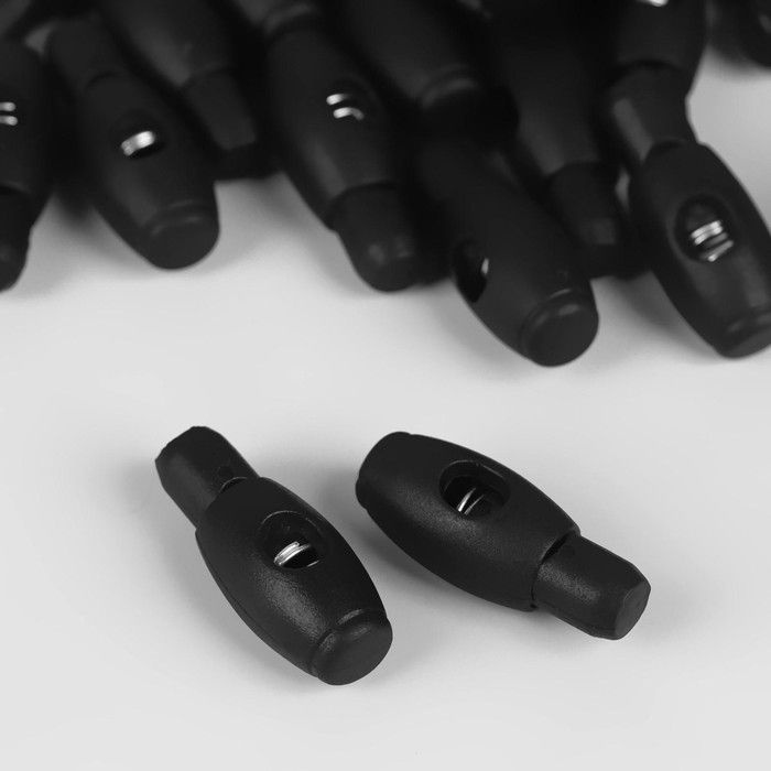 Арт Узор, Набор фиксаторов для шнура, d - 6 мм, 3 х 1 см, 50 штук, цвет чёрный, 2 набора  #1