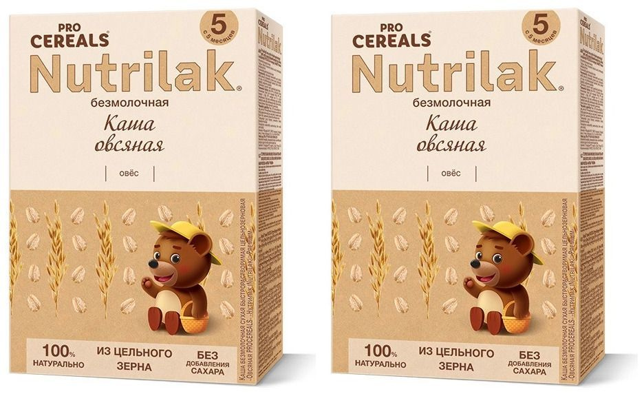 Детская каша Nutrilak Premium Procereals безмолочная овсяная, с 5 месяцев, 200гр * 2 штуки  #1