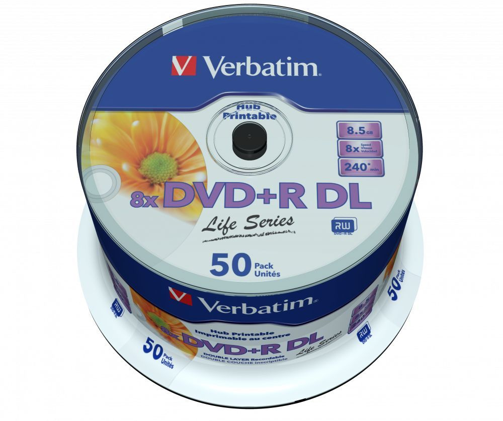 Verbatim Диск для записи DVD+R, 8,5 ГБ, 50 шт #1