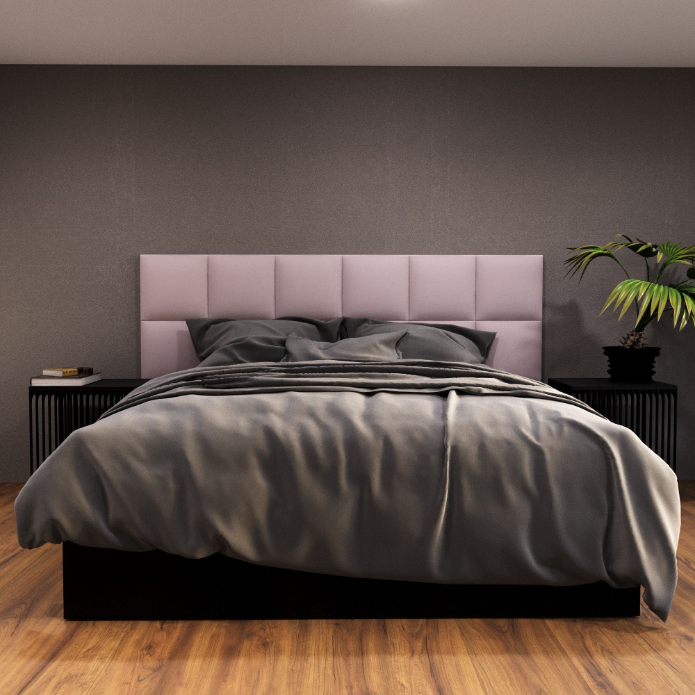 Мягкие стеновые панели, изголовье кровати, размер 35*35, комплект 1шт, цвет бледно-розовый  #1