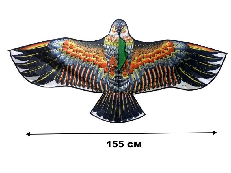 Воздушный змей "Орел" 1,6 метра серо-золотой #1