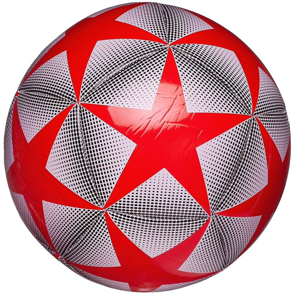 Мяч футбольный Junfa с красными звездами, 22-23 см #1