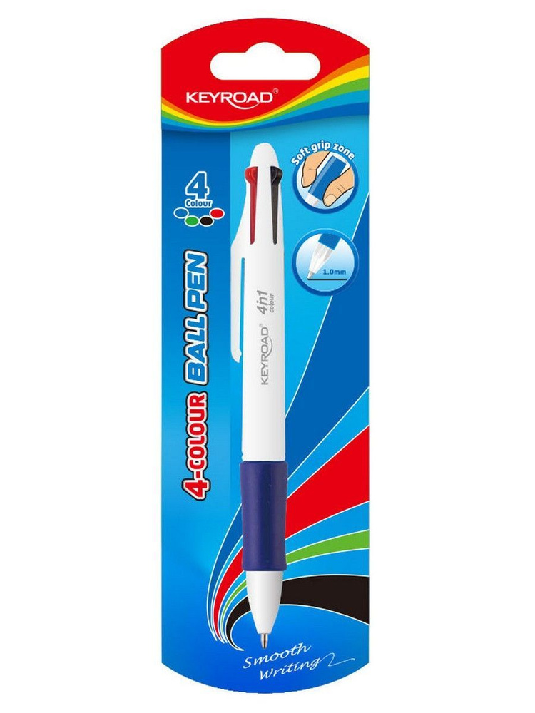 Keyroad Ручка Шариковая, толщина линии: 1 мм, цвет: Синий, Черный, 1 шт.  #1