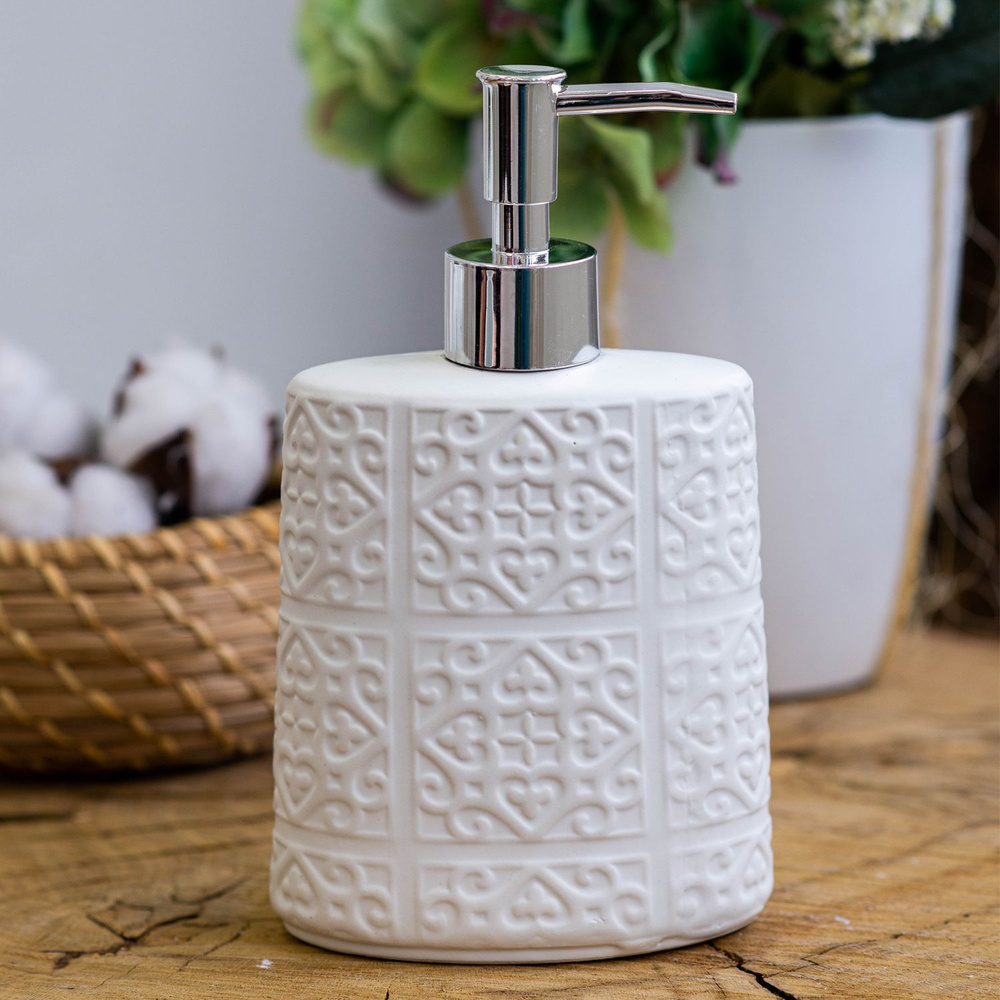 Диспенсер для жидкого мыла керамический ND Play "Ornament" / Дозатор для моющего средства для ванной #1