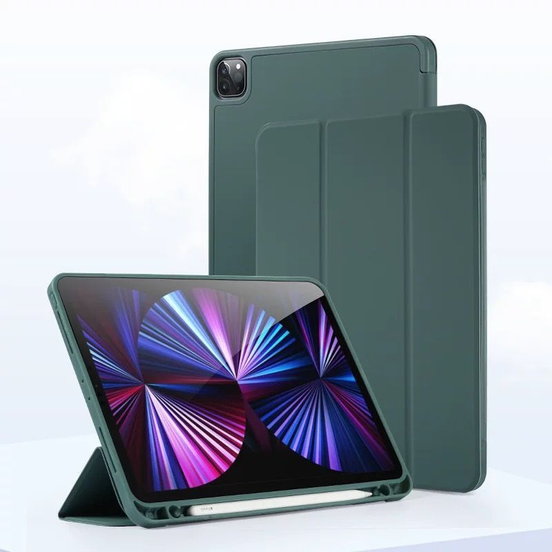 Чехол Protective Case для Apple iPad 10.2 (7, 8, 9 поколение) с отделением для стилуса, темно-зеленый #1