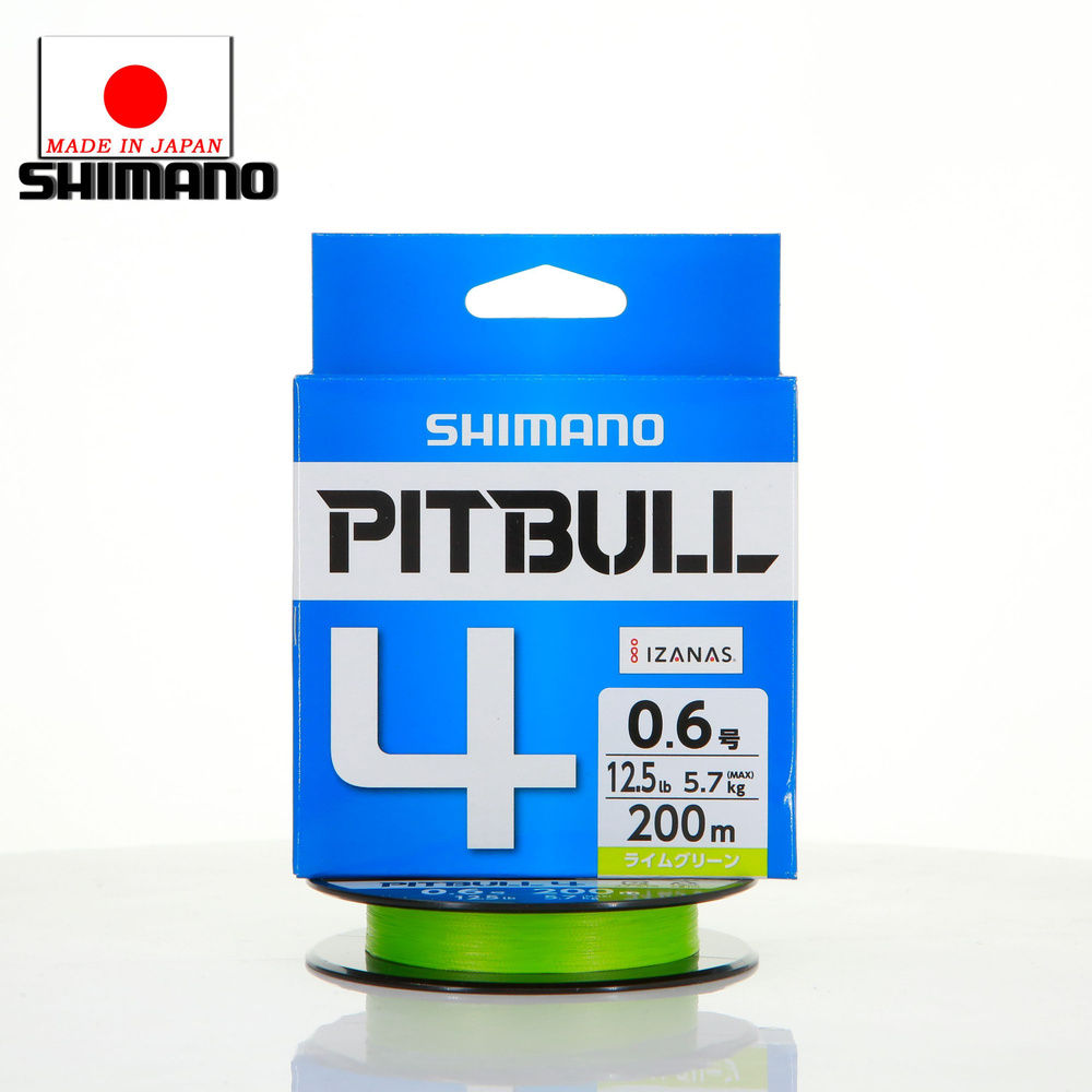 Шнур Shimano PL-M64R Pitbull 4 200m #0.6 Lime Green #1