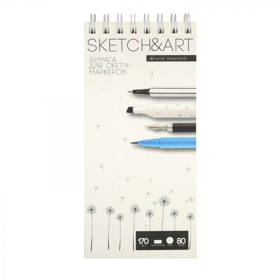 Скетчбук 80л 105х220 твердая обложка Sketch&Art для скетч-маркеров 170г/м2  #1