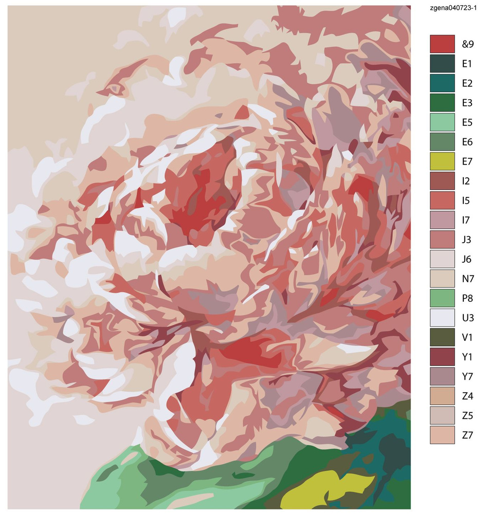Картина по номерам,"Живопись по номерам",72 x 90, zgena040723-1, цветы, пион  #1