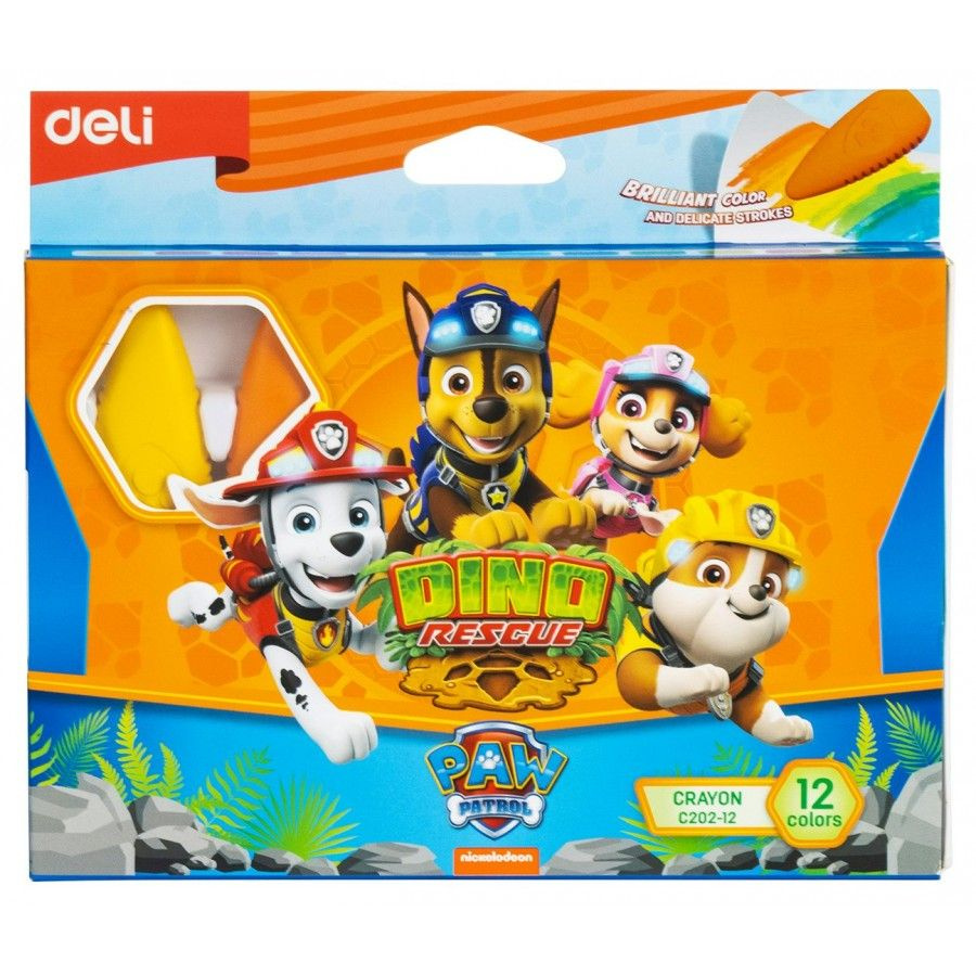 Мелки пластик. Deli Paw Patrol EC202-12 12цв. картон.кор./европод. #1