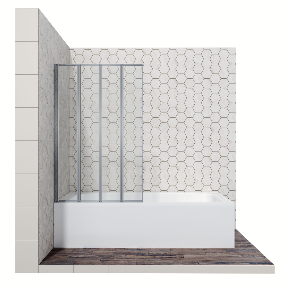 Стеклянная шторка для ванной со складывающимися во внутрь дверями Ambassador Bath Screen 16041110L: левосторонняя #1
