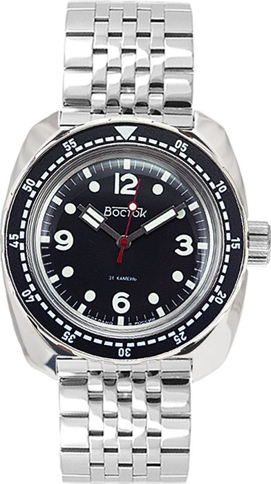 Российские наручные часы Восток Амфибия 71067A на браслете  #1