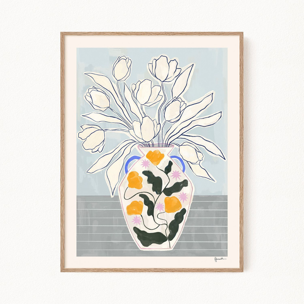 Постер для интерьера "Tulips in Floral Star Vase", 30х40 см #1