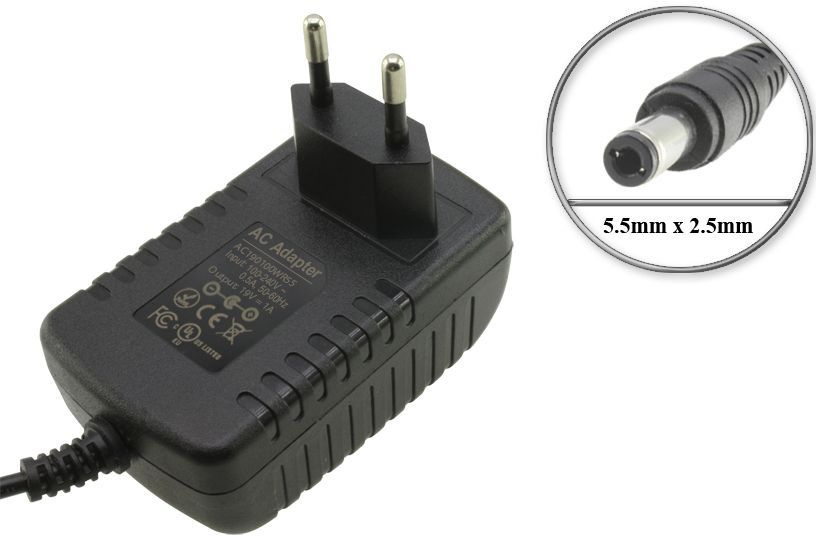 Адаптер (блок) питания 19V, 1A, 5.5mm x 2.5mm (AC190100WR55), для зарядки беспроводного аккумуляторного #1