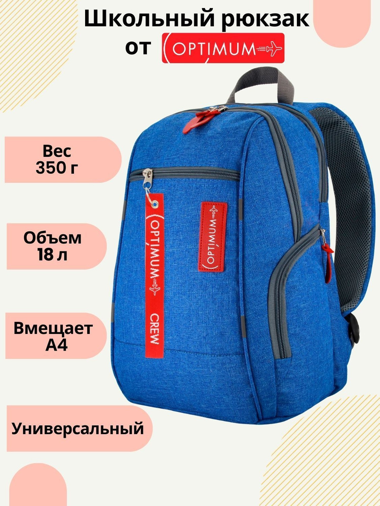 Рюкзак женский мужской детский для девочки мальчика школьный городской Custom RL, голубой  #1