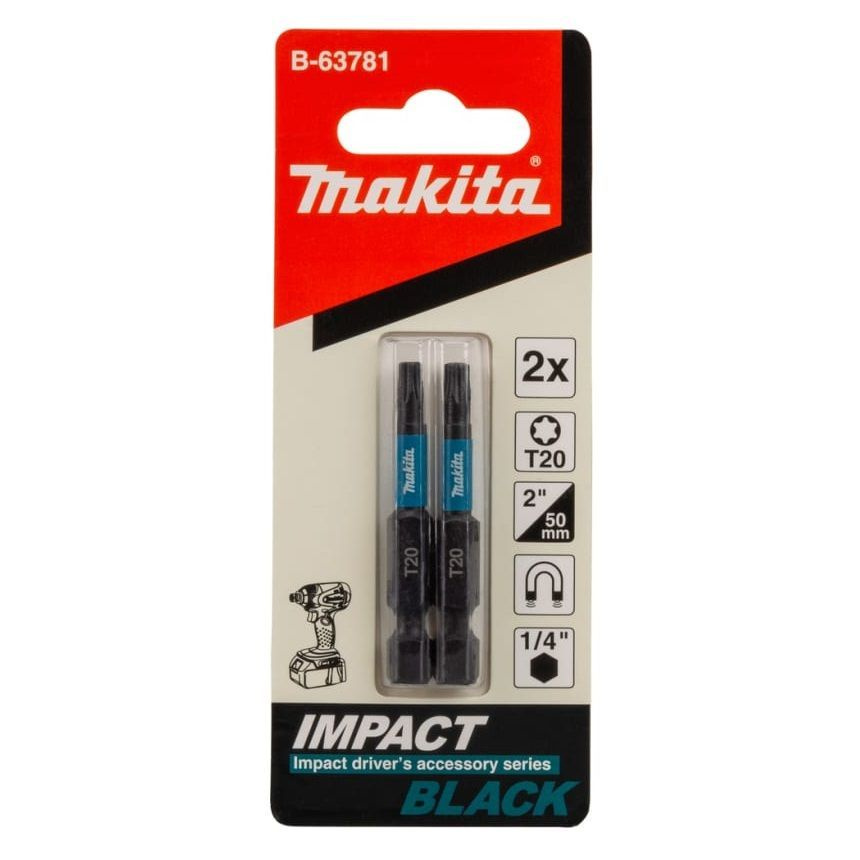 Бита Impact Black T20, 50 мм, E-form (MZ), 2 шт. Makita (B-63781) #1