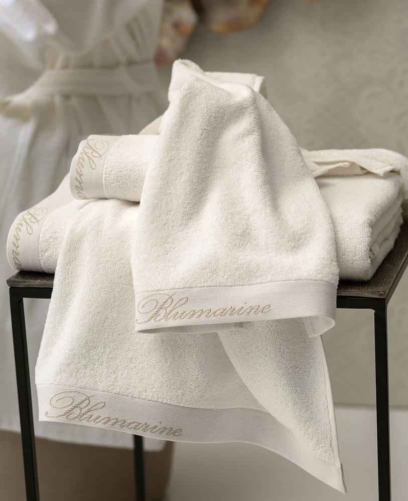 Blumarine Набор банных полотенец Spa, Хлопок, 60x110, 100x150, 40x60 см, кремовый, 5 шт.  #1