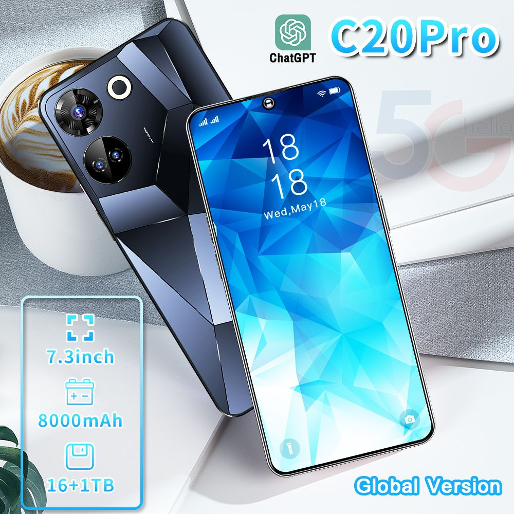 Смартфон nvkj C20 pro, 16 ГБ+1 ТБ, бесплатная bluetooth-гарнитура + карта  памяти, 8000 мАч - купить по выгодной цене в интернет-магазине OZON  (1301640126)