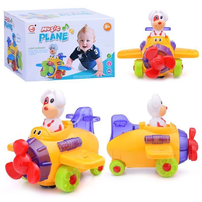 Интерактивная игрушка для детей Самолет 8328-4/5 с пилотом, цвет МИКС, в коробке UralToys  #1