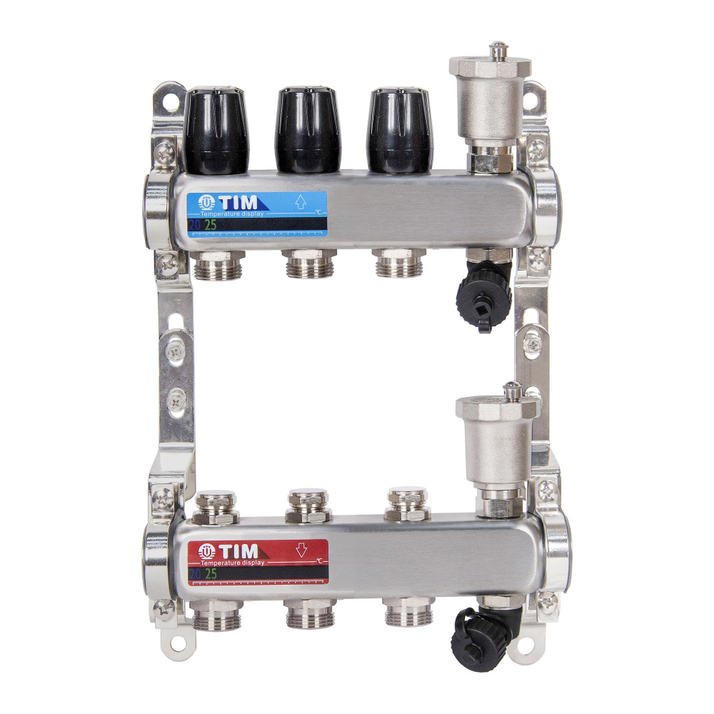 Коллекторная группа 3 контура для радиаторов, нерж. сталь, TIM, KBS5003  #1