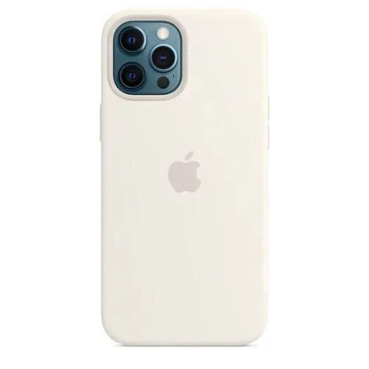 Чехол-накладка для iPhone 12, 12 Pro / Slicone Case MagSafe / White / Цветная анимация + Защитное стекло #1