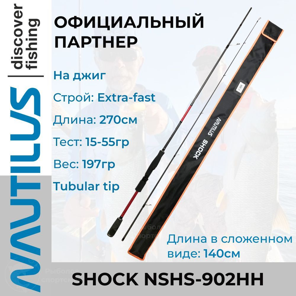 Спиннинг Nautilus Shock NSHS-902HH 270см 15-55гр #1
