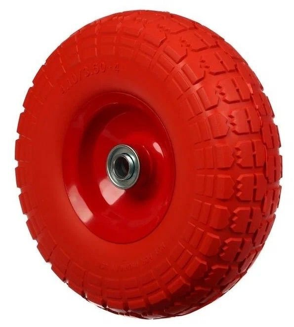 Колесо БЕСКАМЕРНОЕ для садовой тачки 3.50-4 диаметр втулки 16 мм , диаметр колеса 260 мм  #1