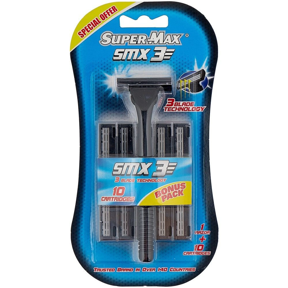 Многоразовый станок SUPER-MAX 10 сменных картриджей с тройным лезвием SMX 3  #1