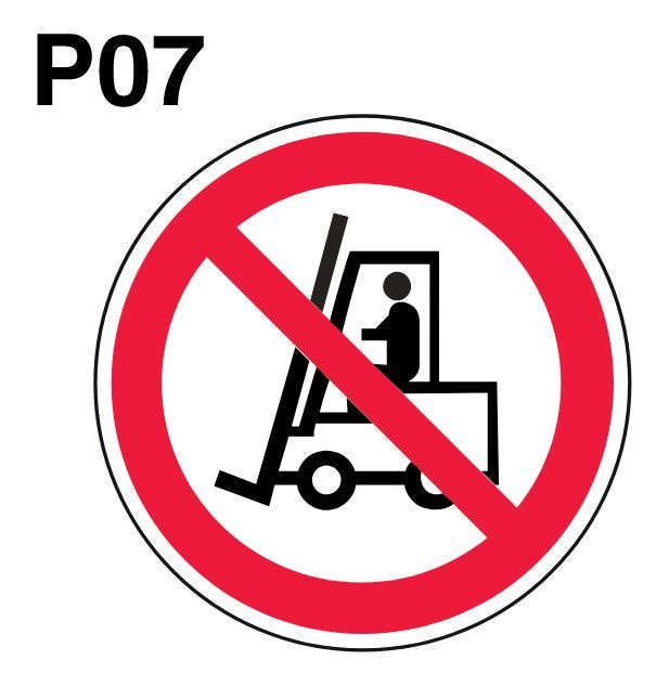 Световозвращающий, плоский, круглый запрещающий знак P07 Запрещается движение средств напольного транспорта #1