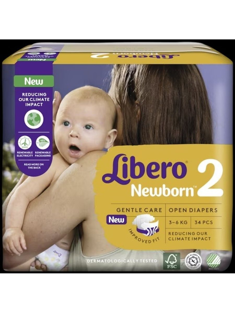 Подгузники детские LIBERO NEWBORN 2 (3-6 кг) 34 шт. #1