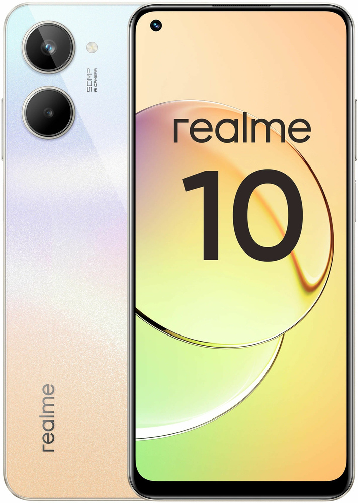 realme Смартфон 10 8/128 ГБ RU, Dual nano SIM 8/128 ГБ, белый #1