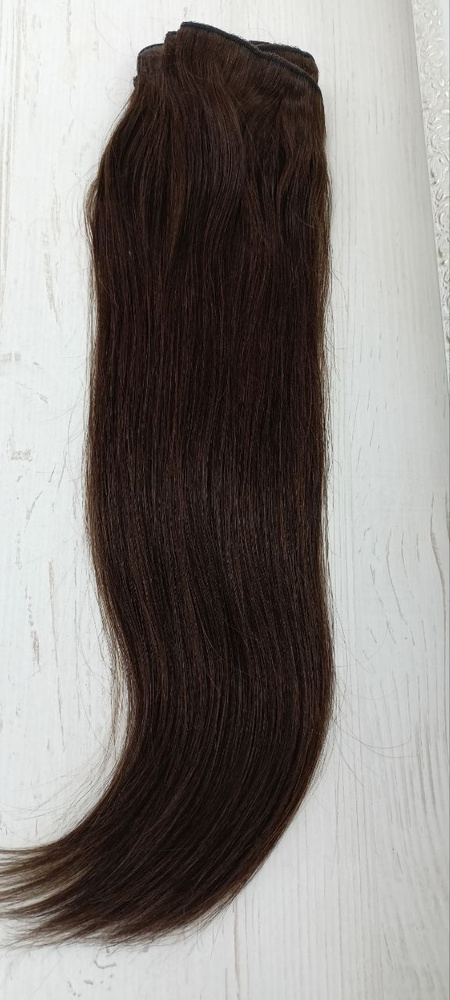 Натуральные волосы на заколках, длина 50см, 100 г, цвет №2 #1
