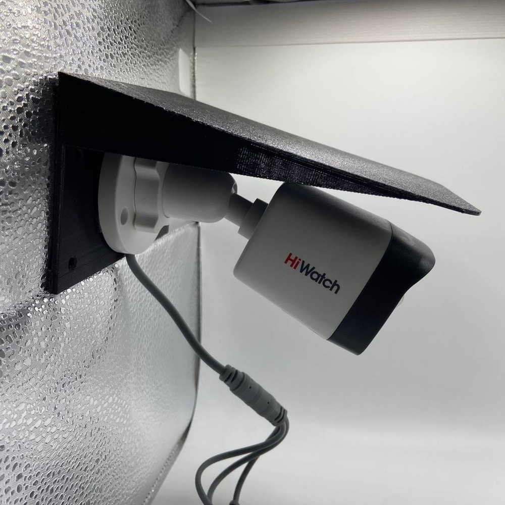 Защитный козырек для камеры 3D-печать (светильника) видеонаблюдения HIKVISION HIWATCH DAHUA плоский (черный) #1