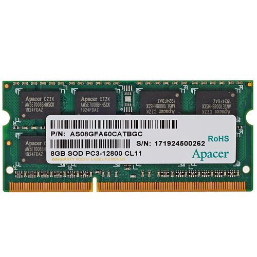 Apacer Оперативная память Оперативная память SODIMM DS.08G2K.KAM 8 ГБ DDR3, 8 ГБx1 шт, 1600 МГц, PC12800, #1