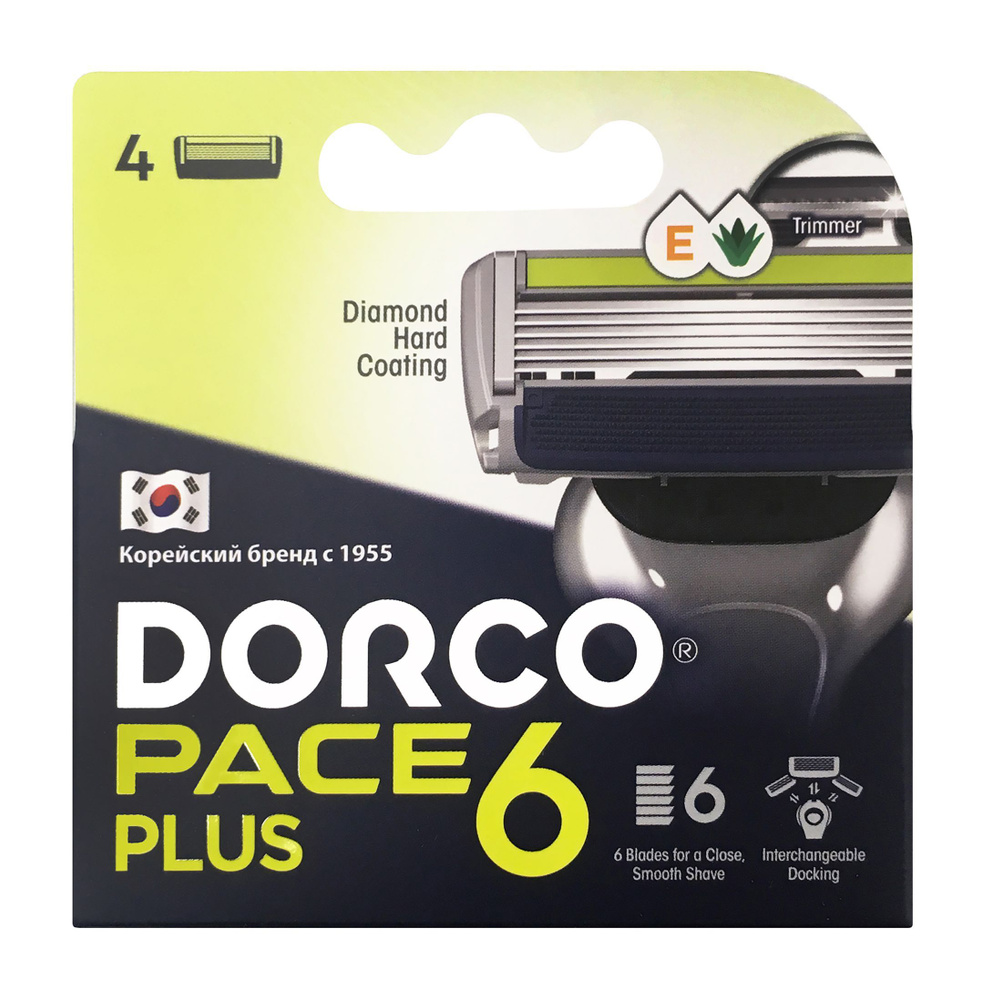 DORCO Kассеты для бритья Dorco Pace 6 c триммером, 4 шт. #1