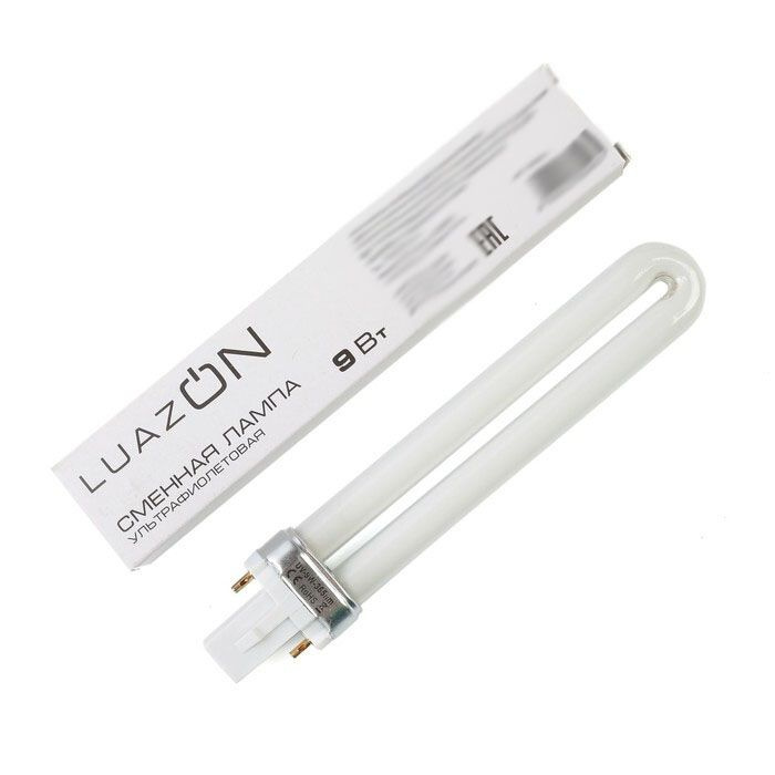 Luazon Home Сменная лампа LuazON LUF-20, ультрафиолетовая, 9 Вт, белая, 2 штуки  #1