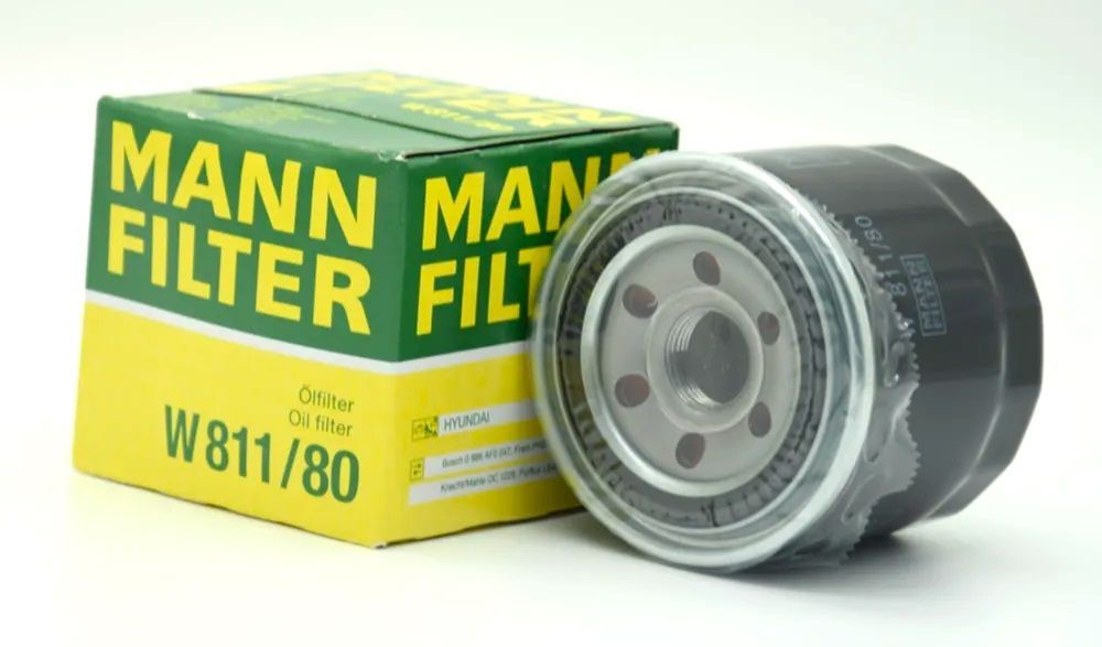 MANN FILTER Фильтр масляный арт. W811/80, 1 шт. #1