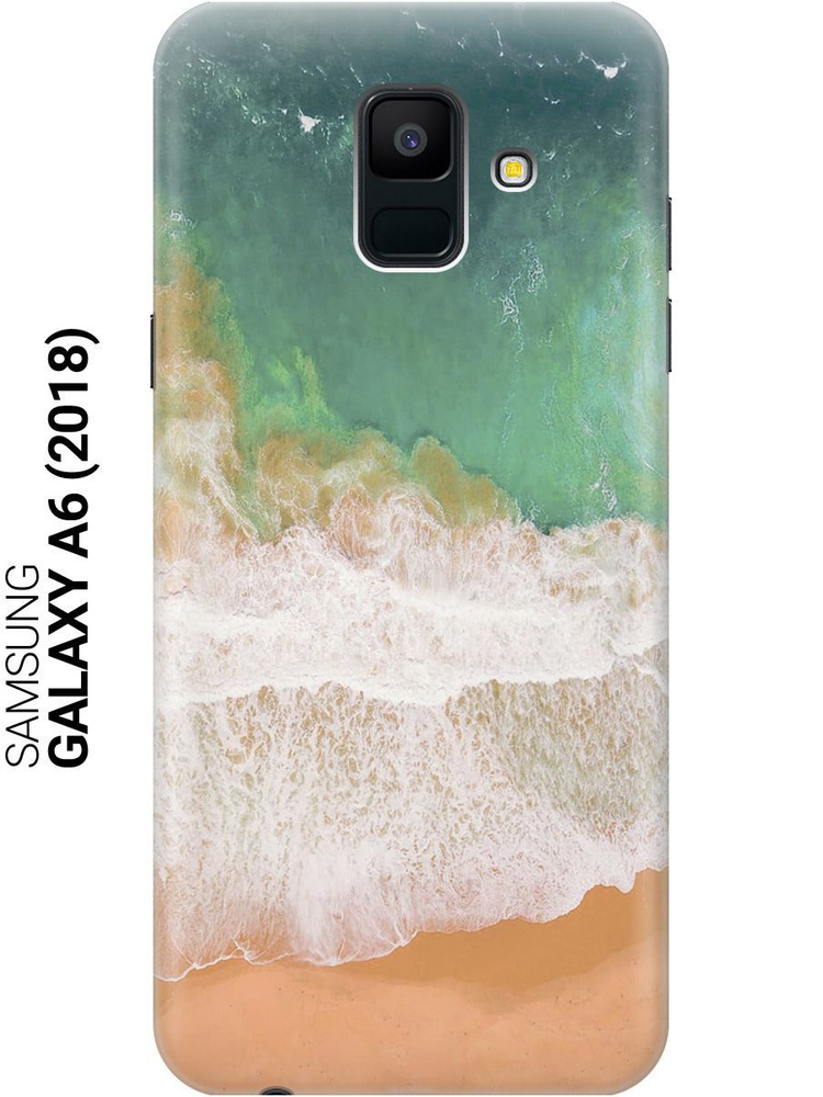 Силиконовый чехол на Samsung Galaxy A6 (2018) / Самсунг А6 2018 с принтом "Пляж и волны"  #1