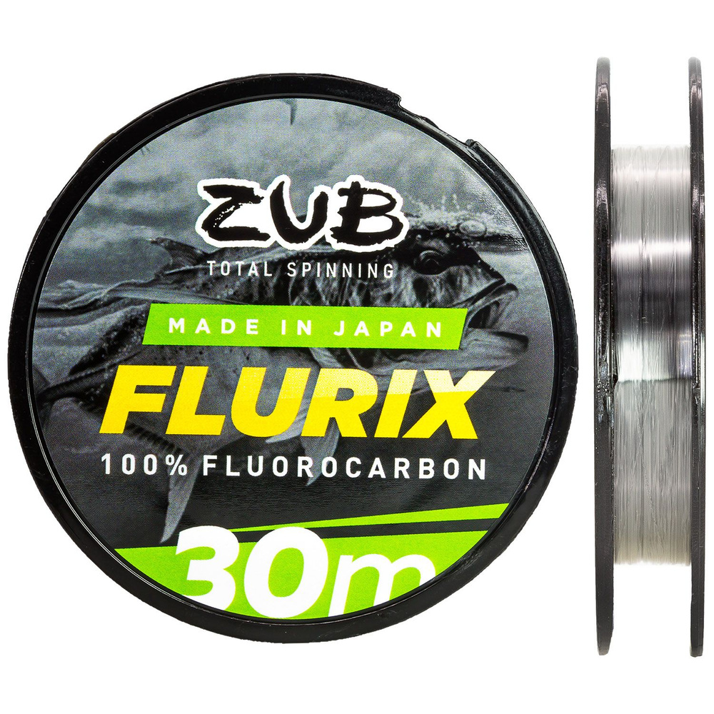 Леска флюорокарбоновая ZUB FLURIX (30 м, 0.166 мм, 2.02 кг) цв. Прозрачный / Товары для рыбалки / Поводковый #1