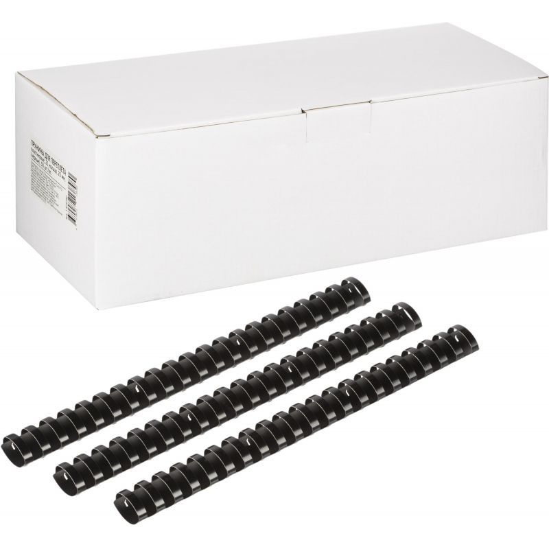 Пружины для переплета пластиковые 21 кольцо, 25 мм, (черные), 50 штук в упаковке  #1