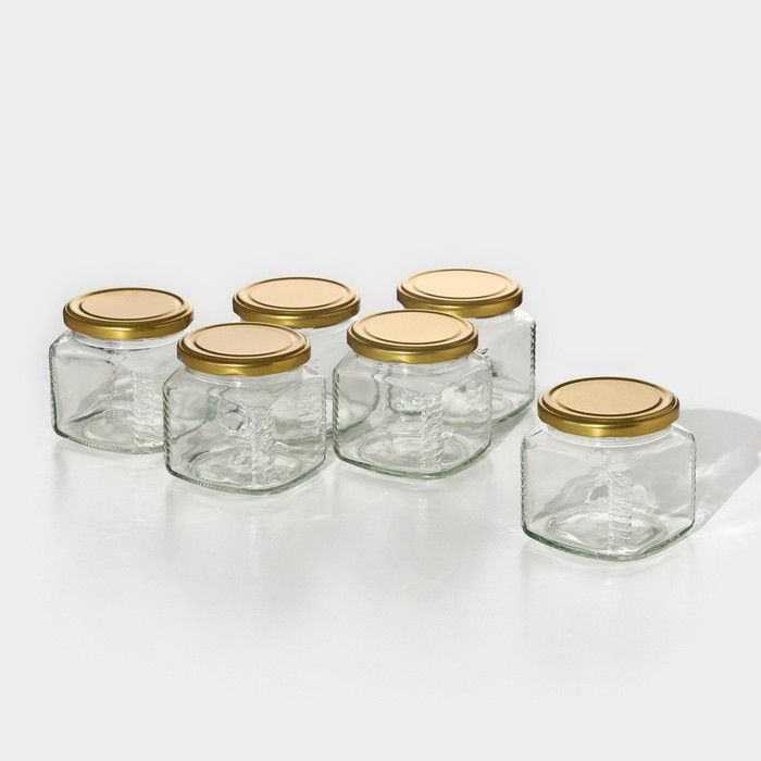 Набор стеклянных банок с крышкой для консервации, ТО-82 мм, для свечей, 0,39 л, 6 шт  #1