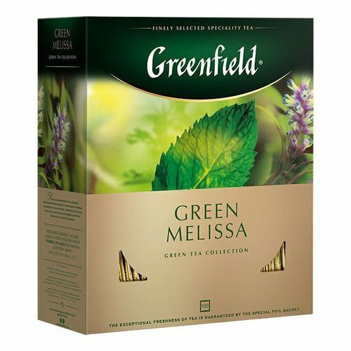Чай в пакетиках зеленый Greenfield Green Melissa, 100 шт #1
