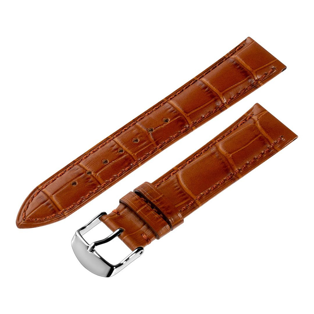 Ремешок для часов кожаный Hightone, ширина 20 мм, светло-коричневый золотой  #1