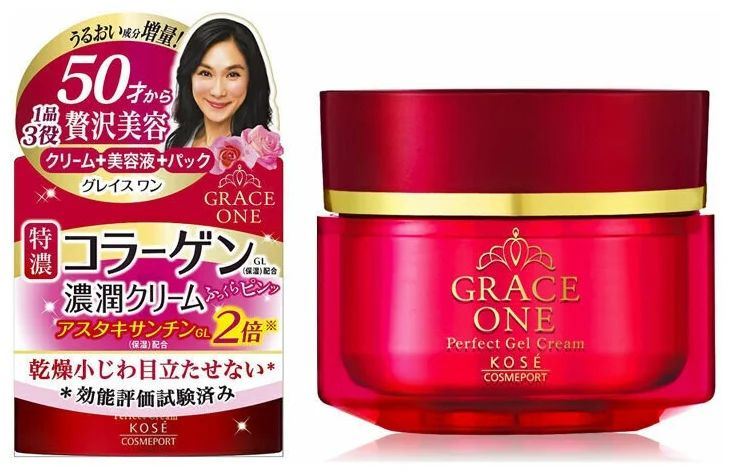 KOSE Grace One Perfect Gel Cream EX Многофункциональный гелевый крем для ухода за зрелой кожей лица, #1