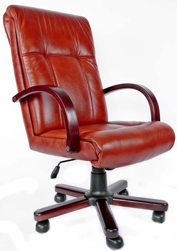 Компьютерное кресло Бостон EX офисное, обивка: натуральная кожа, цвет: коричневый  #1