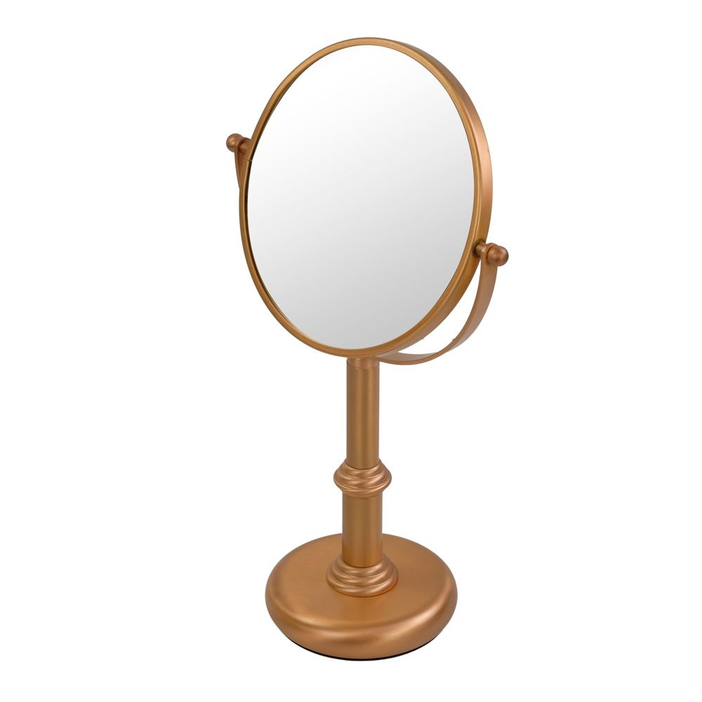Зеркало косметическое настольное 35х12 см. медь #1