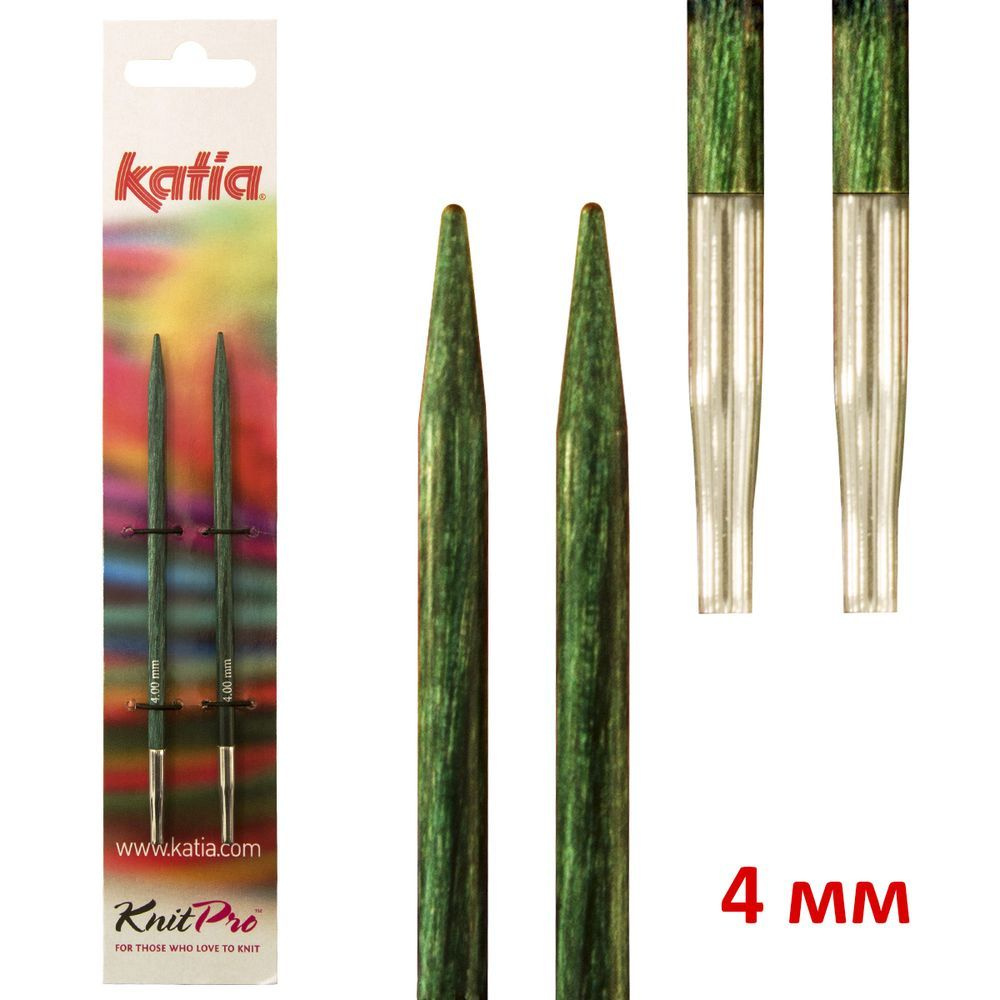 Спицы KnitPro Со сменными лесками, 4 мм, зеленые, 2 шт #1